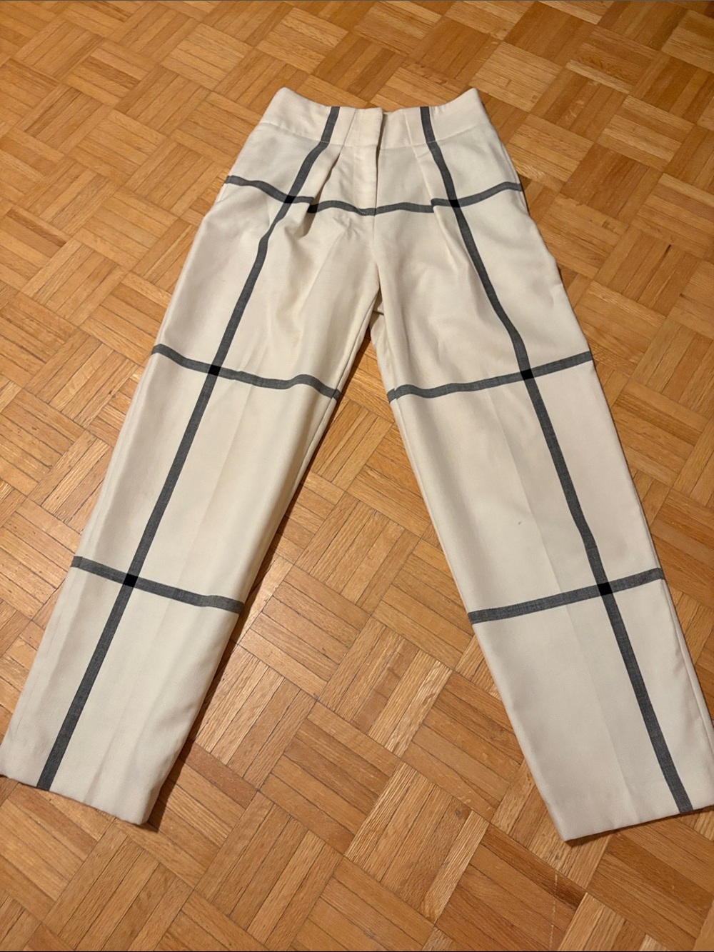 3.1. Phillip Lim  Cream  Plaid. Dress Pants